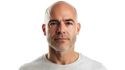 Portrait of confident bald man with transparent background