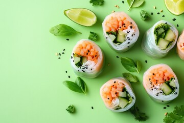 Fresh Spring Rolls: Vibrant Colors, Healthy Ingredients, Delightful Asian Cuisine