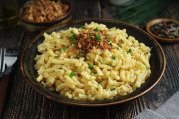 Käsespätzle, traditional dish in Germany	