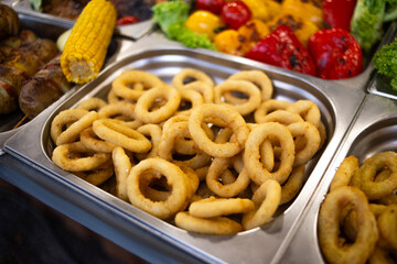 breaded onion rings street food