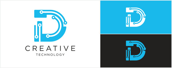 Technology Letter D Logo Abstract vector illustration