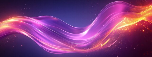 Fototapeta premium Stunning Vibrant Waves of Light with Sparkles Creating a Beautiful Abstract Background