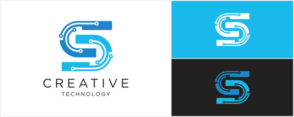 Technology Letter S Logo Abstract vector illustration