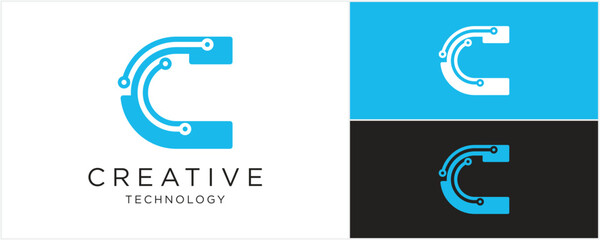 Technology Letter C Logo Abstract vector illustration