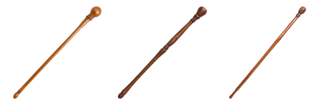 Wooden Walking Sticks for Hiking and Support Use Isolated on transparent background - Powered by Adobe