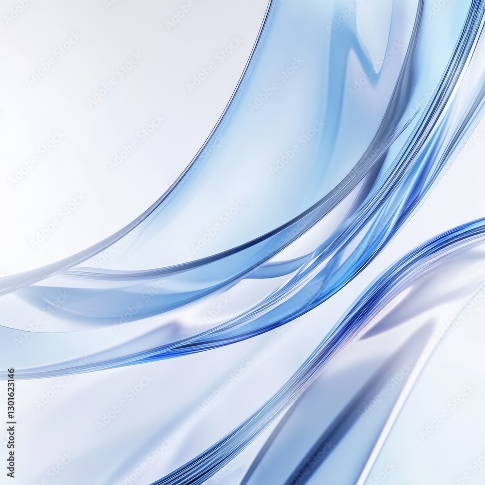 Aufkleber abstract blue curves: a symphony of light and shadow in a minimalist design