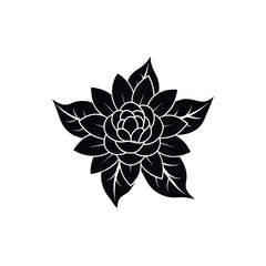 vector illustration of an abstract flower silhouette  on white background