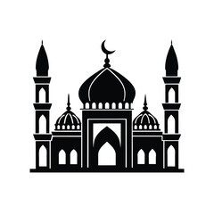 taj mahal vector illustration, islamic mosque vector on white background.