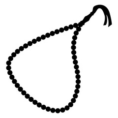 Tasbih Silhouette Vector - Islamic Prayer Beads Icon in Minimalist Black Design, Isolated on White Background - Perfect for Spiritual, Religious, and Islamic Art