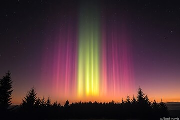 Aurora over Trees at Dusk