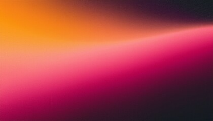 Pink orange vibrant color gradient on dark grainy background, abstract header poster design, noise texture