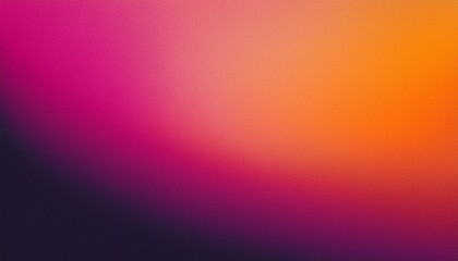 Fototapeta premium Pink orange vibrant color gradient on dark grainy background, abstract header poster design, noise texture