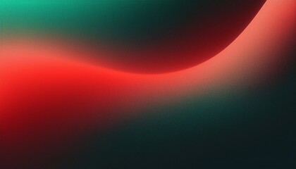 Red green black grainy gradient background glowing color wave on dark backdrop, noise texture banner header design