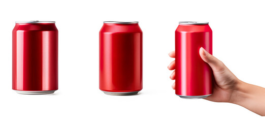  Hand Grasping Bold Pink Soda Can on a transparent background