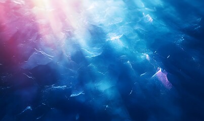 Obraz premium Abstract Underwater Scene with Light Rays and Deep Blue Hues and a touch of pink