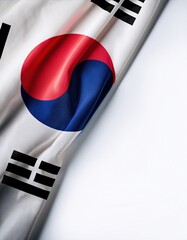 South Korean flag displayed with its symbols and colors on a white background