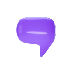 3D render of speech balloon, symbolizing communication and expression without background