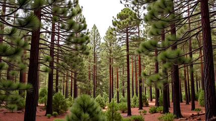Fototapeta premium pine tree forrests in the Teide national park Tenerife