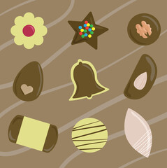 Set of islolated Christmas candy vector design