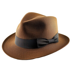 Chic Fedora isolated on transparent background, PNG