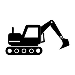 Naklejka premium an excavator illustration, showing a construction machine in black vector illustration