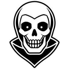 Fototapeta premium a black and white illustration of a skull with a spooky design, great for Halloween projects vector illustration