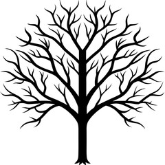Obraz premium a stylized image of a bare tree with intricate branches vector icon illustration