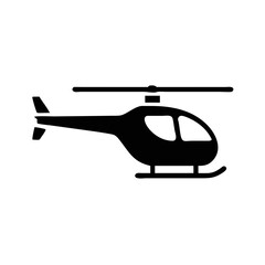 a sleek black silhouette of a helicopter against a backdrop. The image presents a modern take on a helicopter vector icon illustration