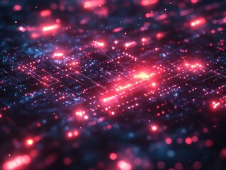 Fototapeta premium Vibrant Spectrum of Glowing Circles and Stars