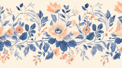 Delicate floral border pattern
