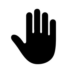 Black icon silhouette of a hand palm open vector illustration