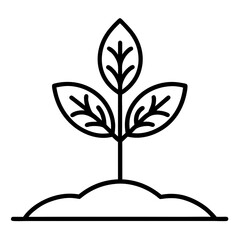 Obraz premium a sprout icon growing out of the soil vector illustration