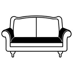 an elegant sofa with a classic design, perfect for any living room. The sofa has a comfortable seat and a stylish shape. vector illustration