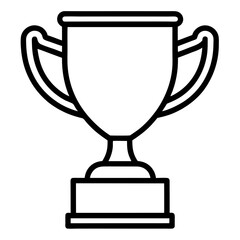 a simple black line art of trophy icon, symbolizing achievement and reward vector illustration
