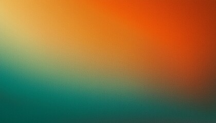 Obraz premium Vibrant grainy gradient background orange teal green dark grunge noise texture header poster banner design