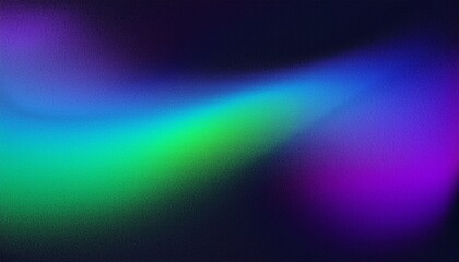 Naklejka premium Vibrant grainy gradient noise texture background blue green purple glowing color shape on black background colorful poster web banner design