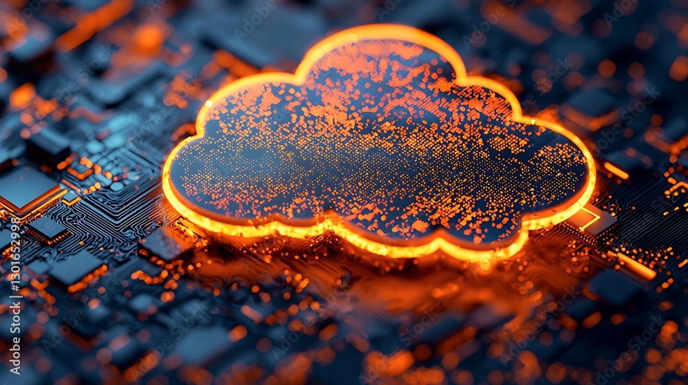 Poster cloud computing circuitry background