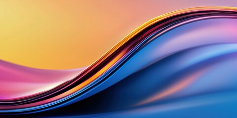 Colorful abstract wave patterns create a dynamic visual impression under soft lighting