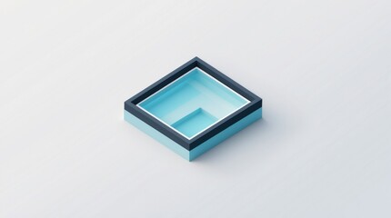 Naklejka premium Aerial View of Minimalist Pool Design, Modern Architecture, Blueprint, Swimming Pool Illustrati