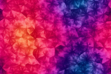 Fototapeta premium Vibrant abstract background with a floral-inspired geometric pattern in shades of pink, orange, purple, and blue creating a soft textured effect