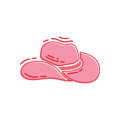 vector illustration of a hat in feminine style