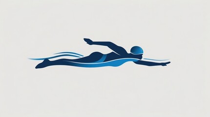 Swimmer in Motion: Abstract Art of a Diver Performing a Graceful Dive with Dynamic Water Waves