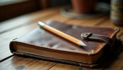 Open planner with a pencil on top