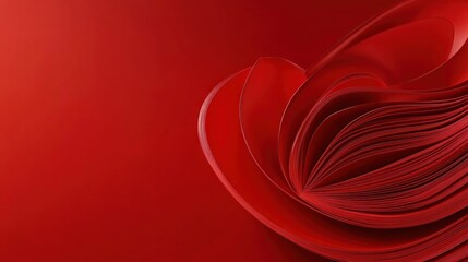 Red abstract fluid forms on gradient background