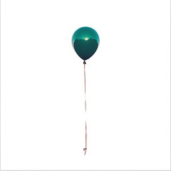 Single Green Balloon Floating Against a Minimal White Background