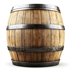 Obraz premium A close up view of an old wooden barrel