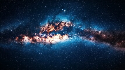 Obraz premium Cosmic vista Milky Way galaxy spanning dark, star-filled expanse of outer space