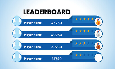 leaderboard template. leaderboard. game leaderboard template. leaderboard vector design