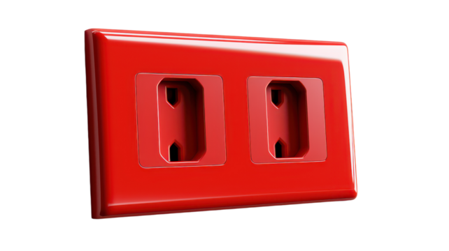 3D Outlet isolated on transparent background, PNG