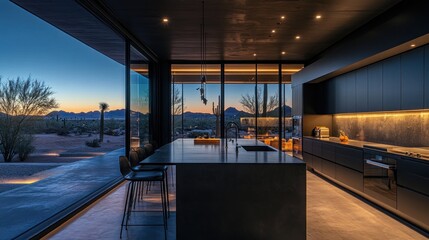 Desert Sunset Kitchen: Modern Luxury with Panoramic Views